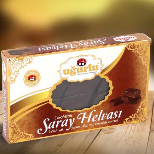 UGURLU Пишмание "Дворцовая" 100 гр в шоколаде (SARAY HELVA CIKOLATA KAPLAMALI 1/24)