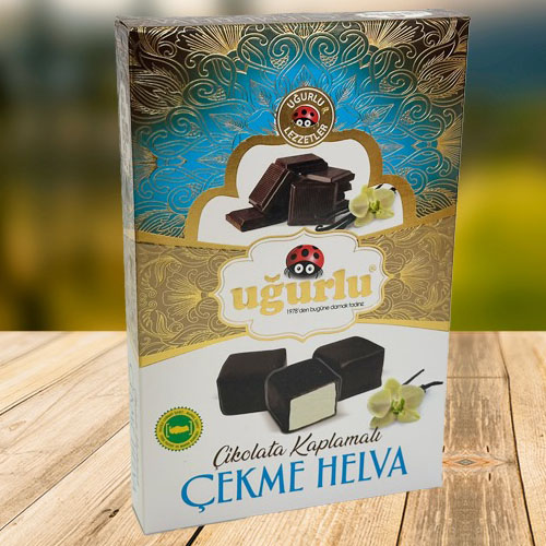 UGURLU Пишмание "Чекме халва" в шоколаде классическая 160 гр (CEKME HELVA KLASIK CIKOLATA KAPLAMALI 1/15)