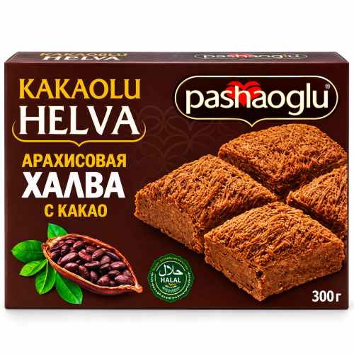 PASHAOGLU Халва арахисовая 300 г с какао