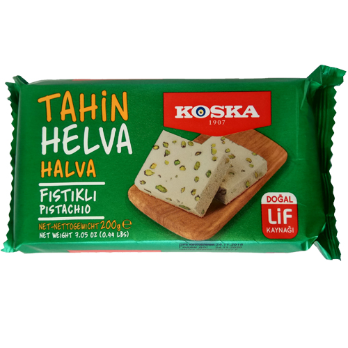 Кунжутная халва 200 гр с фисташками KOSKA