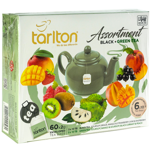 TARLTON Ассорти черных и зеленых чаев в пакетиках 60 шт ASSORTMENT BLACK + GREEN TEA