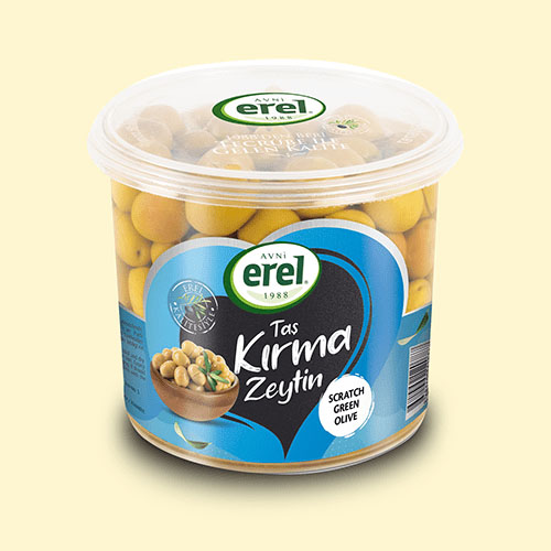 EREL Оливки колотые 400 гр, калибровка 2XL (201-230 шт/кг)