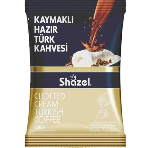 SHAZEL 100 гр растворимый Турецкий кофе со сливками (каймаком) (KAYMAKLI HAZIR TÜRK KAHVESİ 1/16*4)
