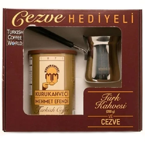 KURUKAHVECI MEHMET EFENDI с туркой, 250 гр Турецкий кофе подарочная коробка
