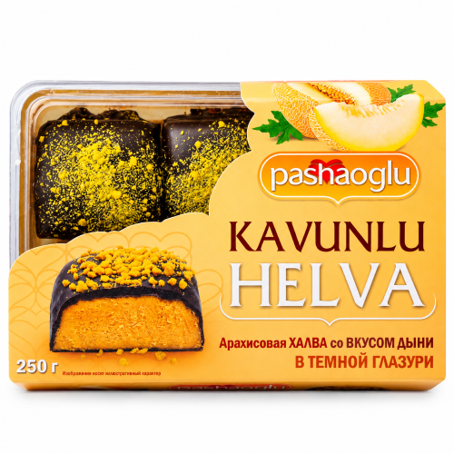 PASHAOGLU Халва арахисовая 250 г со вкусом дыни в кондитерской глазури