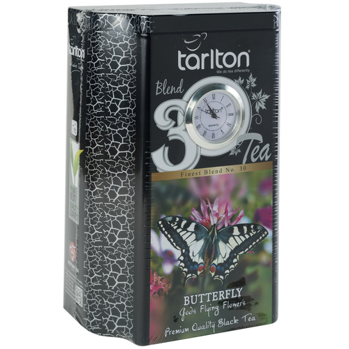 TARLTON 30 ж\б часы 200 гр черный чай "Бабочка" (BUTTERFLY PREMIUM QUALITY BLACK TEA)
