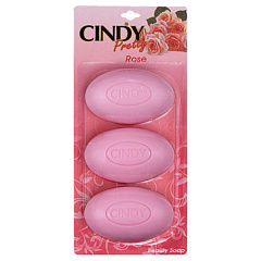 CINDY Мыло цветочное питательное Роза 270гр (блистер с подвесом 90гр*3шт)