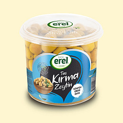 EREL Оливки колотые 400 гр, калибровка 2XL (201-230 шт/кг)