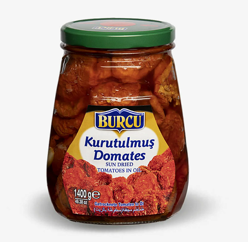 BURCU Вяленые помидоры 1400 гр сушеные на солнце, в масле (KURUTULMUS DOMATES 1/6)