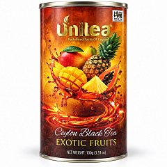 UNITEA Чёрный чай 100 г Экзотические фрукты тубус