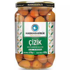 MARMARABIRLIK Оливки надрезанные 400 гр калибровка XS-2XS (321-380 шт/кг)